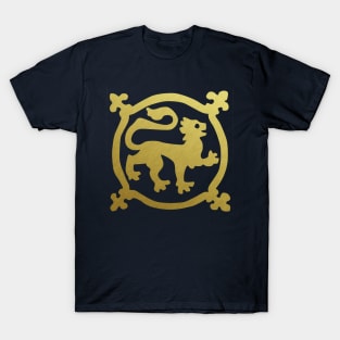 Medieval Style Metallic Gold  Lion T-Shirt